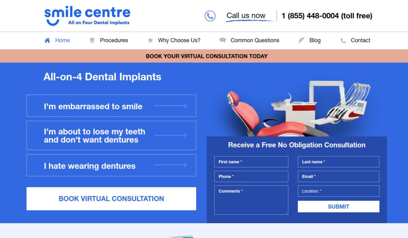 Smile Centre All on Four Dental Implants in north york on